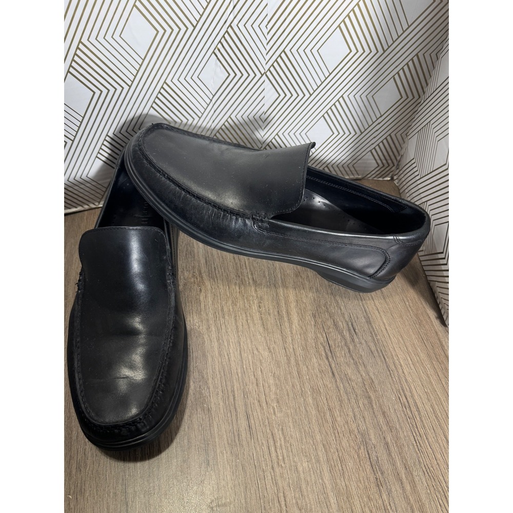 Cole Haan Mens‎ Black Leather Slip On Loafers Moc Toe C09873 Size 11.5M